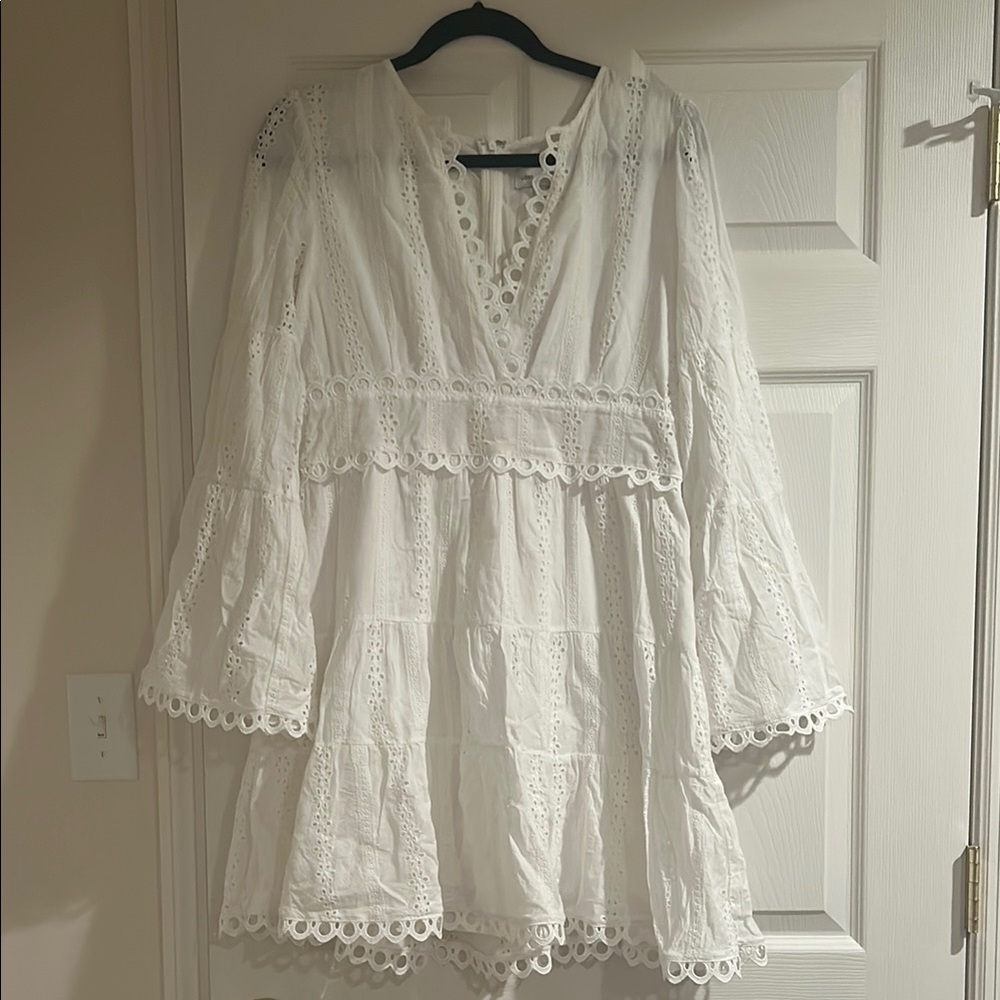 Lost & Wander White Eyelet Lace Dress